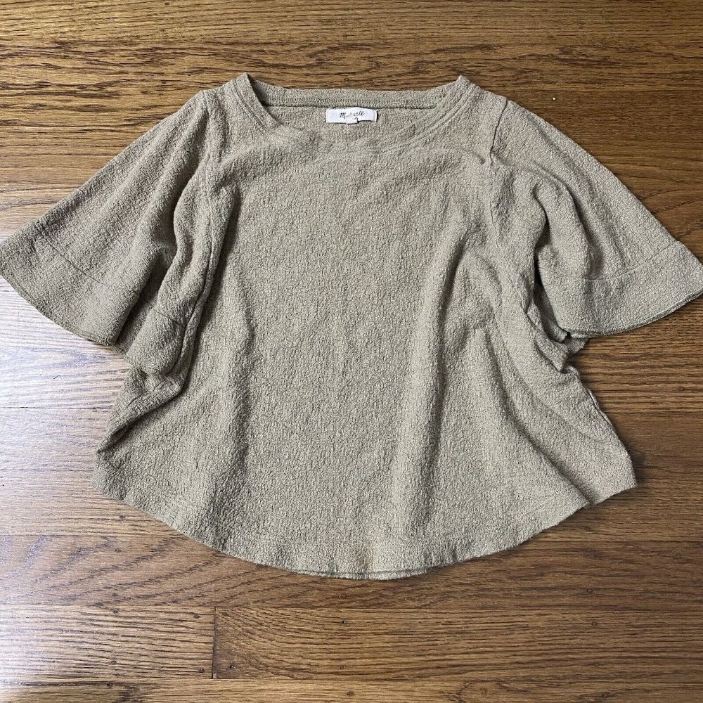 Madewell Texture & Thread Flutter Sleeve Top Dist… - image 2